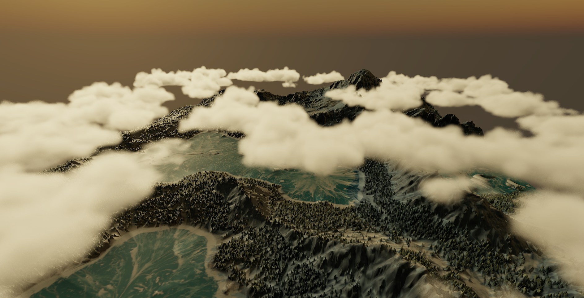Volumetric cloud render