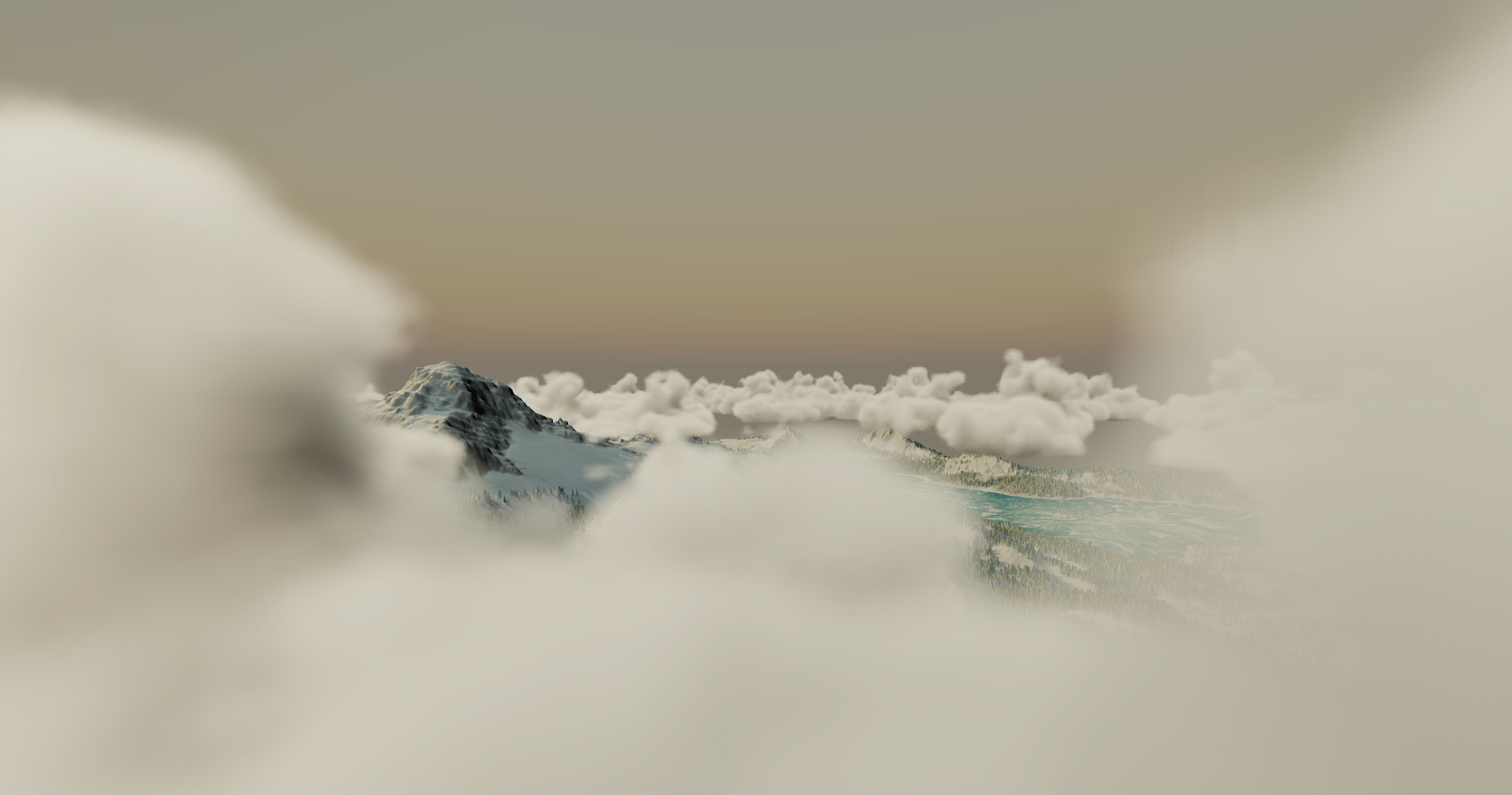 Volumetric cloud render