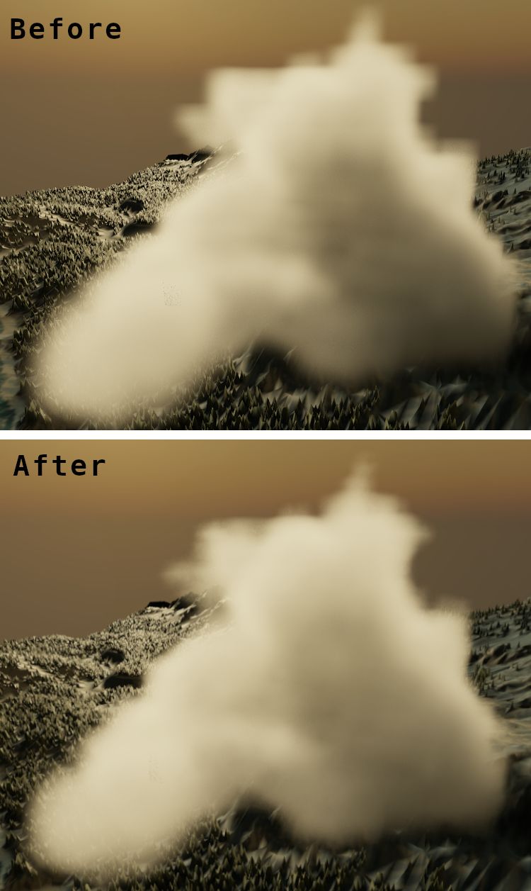 low resolution cloud vs uprezzed cloud